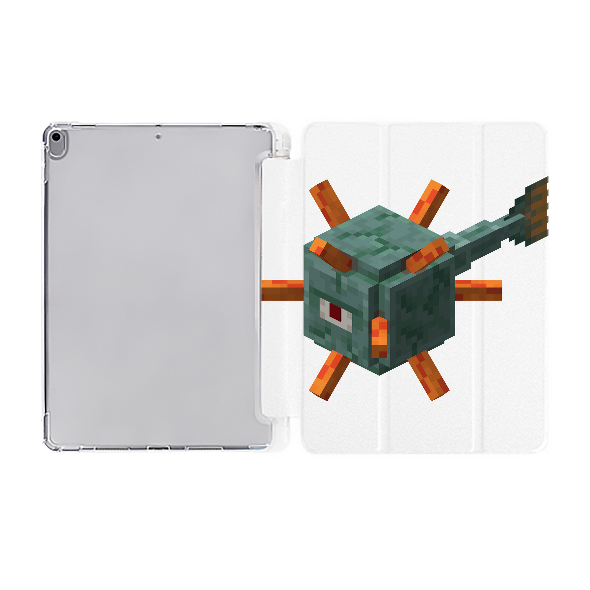 （画像用） マインクラフト ブロックの世界 Minecraft MC Block world IPad ケース ペン収納付き 三つ折りスタンド PUレザー×シリコン 対応機種9.5/10.5/10.9インチ